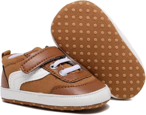 Miniatura 3 de SABATUTU Tenis de lona para bebés niños y niñas, suela suave, antideslizantes, ligeros, para recién nacidos, para primeros pasos, para cuna de 0 a