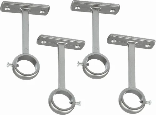 Miniatura 8 de KXLife Soporte de barra de cortina para montaje en techo, soporte resistente para montaje en techo o pared (juego de 2, níquel)