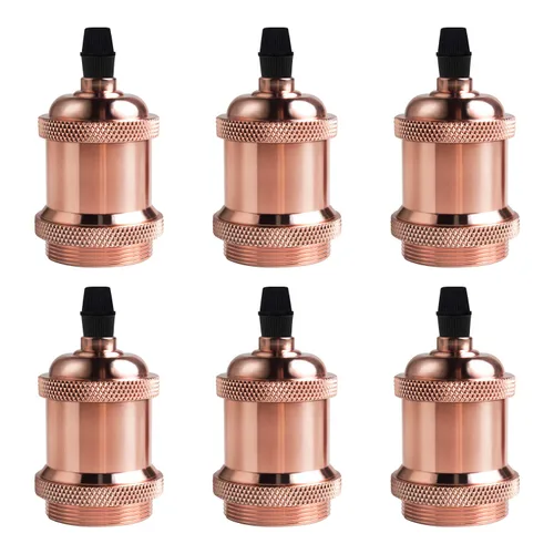 Miniatura 23 de DiCUNO E26 Enchufe de lámpara Edison vintage, portalámparas colgante retro, reemplazo de portalámparas, aspecto antiguo para iluminación industrial