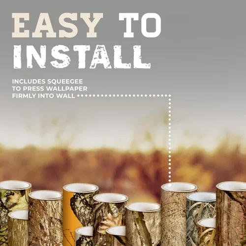 Miniatura 4 de Mossy Oak Graphics Papel tapiz de camuflaje para despegar y pegar, sin desorden, rollos de 26" x 107" pulgadas, cubre 19.3 pies cuadrados, muchos