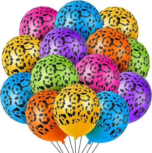 Miniatura 13 de Gejoy 36 globos dorados con estampado de guepardo de 12 pulgadas, globos con estampado de leopardo, safari, selva, animales, decoraciones de látex