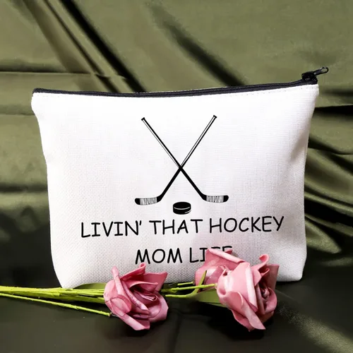 Miniatura 7 de BDPWSS Bolsa de maquillaje de hockey, regalos para mamá, regalo de jugador de hockey sobre hielo, regalo para mamá, entrenador de hockey, regalo