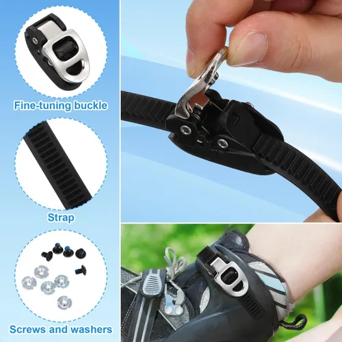 Miniatura 6 de 2 correas de hebilla para patinaje de ruedas: 10 "de largo, cabeza de 0.9", hebillas de repuesto ajustables de alta resistencia de 0.6 pulgadas