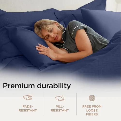 Miniatura 4 de Threadmill American Supima - Sábanas de algodón tamaño King, 1000 hilos, 4 piezas de sábanas de lujo para colchón King, sábanas de calidad de hotel