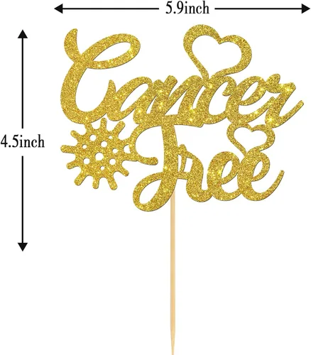 Miniatura 5 de Decoración para tartas sin cáncer, hermosa decoración para tartas de guerrero, sobreviviente de cáncer, suministros de fiesta de cáncer para lucha