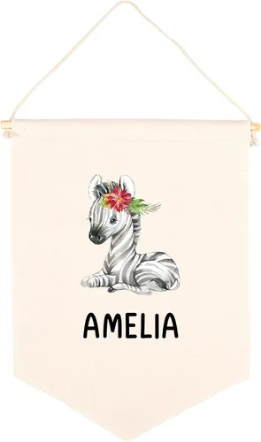 Miniatura 28 de Andaz Press Cartel de lienzo colgante – Tapiz de alfabeto y animales para colgar en la pared para bebé niña y niño, decoración de pared de guardería