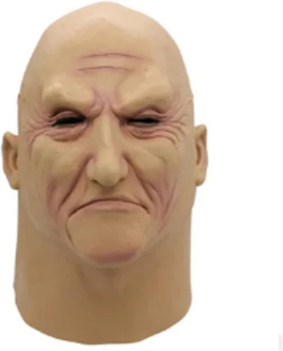 Máscara realista de anciano antiarrugas, máscara humana para Halloween, piel espeluznante, disfraz de fiesta, máscara de látex de cabeza completa,
