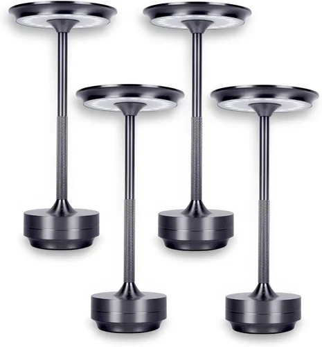 Miniatura 6 de Paquete de 2 lámparas de mesa inalámbricas recargables, lámpara portátil que funciona con pilas, luz de mesa LED de atenuación continua con función