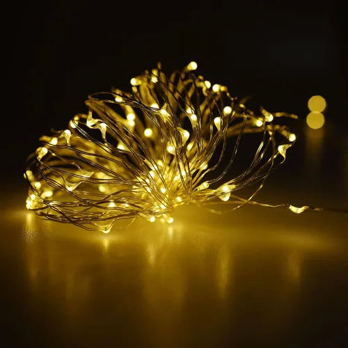 Miniatura 4 de Karlling guirnalda de luces LED, enchufado de USB, focos LED de alambre plateado, impermeable cadena de luces estrelladas para dormitorio, patio