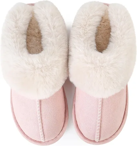 Miniatura 5 de Pantuflas para mujer, acogedoras y cálidas, de invierno, para casa, esponjosas, suaves, de espuma viscoelástica, cómodas, de piel sintética