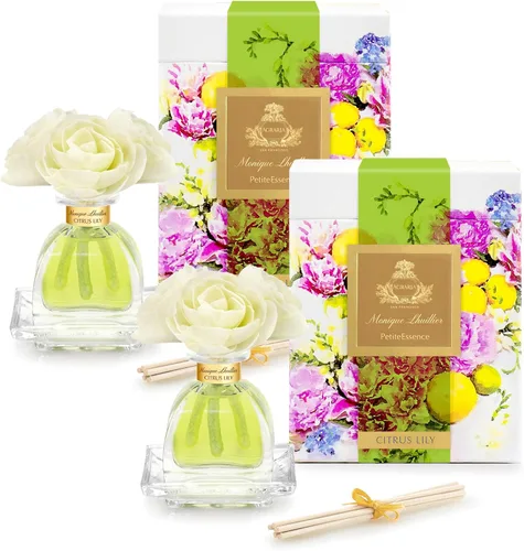 Miniatura 20 de Agraria Juego de difusor de varillas de bálsamo, Air Essence y Petite Essence Luxury Fragrance Duo con aceites esenciales naturales, flores de sol