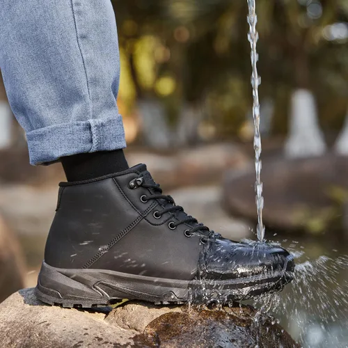 Miniatura 7 de SHULOOK Botas de trabajo antideslizantes para hombre, zapatos antideslizantes impermeables, para servicio de alimentos, chef, cocina, restaurante