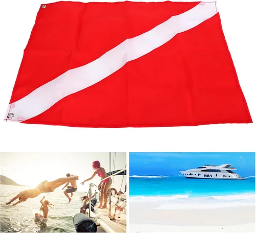 Miniatura 5 de Banderas de buceo, bandera internacional de buceo de pesca submarina roja y blanca, bandera alfa de color brillante, bandera de buceo para barco