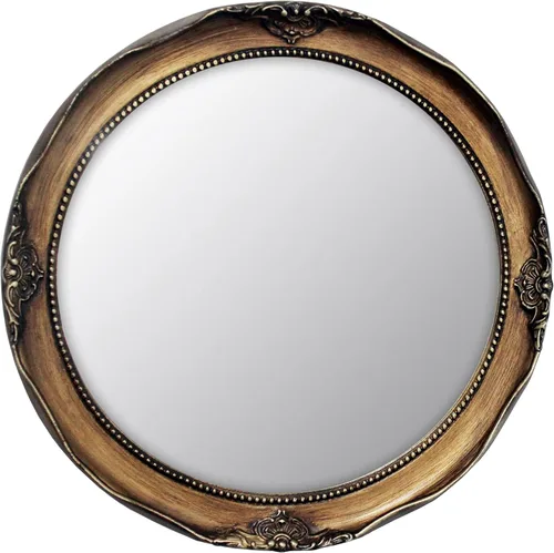 Funerom Espejo decorativo de pared vintage de 12.2 pulgadas, espejo colgante redondo dorado antiguo