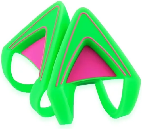Miniatura 3 de Orejas de silicona que brillan en la oscuridad, encantadoras orejas de gato fluorescentes compatibles con auriculares Verde