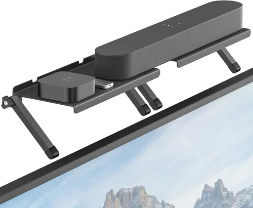 Soporte de barra de sonido sin taladrar en la parte superior del televisor: estante superior universal de TV para barras de sonido pequeñas de hasta
