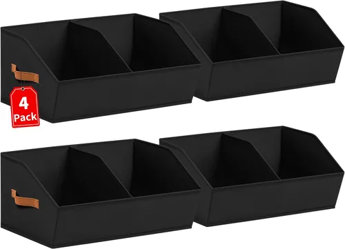 Miniatura 11 de Homsorout Organizadores de Armario y Contenedores de Almacenamiento - Paquete de 4 Contenedores de Almacenamiento Plegables Divididos Trapezoidales