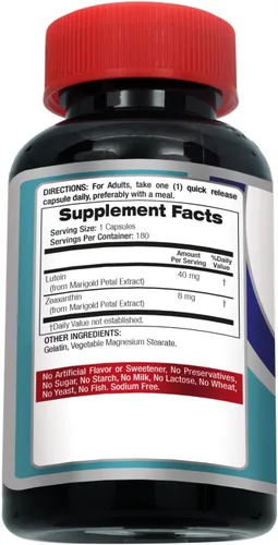 Miniatura 2 de FITO MEDIC'S Lab Luteína 180 Cápsulas 40 mg Suplementos de Luteína 40 mg Luteína y zeaxantina Extracto Concentrado Luteína 40 mg