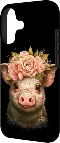 Miniatura 2 de Pig with Leopard Headband Flower Cute Pig Lover Case for iPhone 17