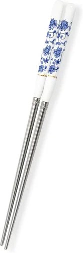 Mandala Crafts Palillos de titanio con estuche – Palillos de viaje de titanio con estuche – Palillos ovalados de titanio aptos para lavavajillas, 1