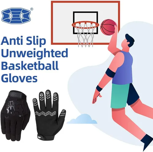 Miniatura 2 de Guantes de baloncesto antideslizantes Seibertron - Guantes de manejo de bola sin peso para entrenamiento o conducción