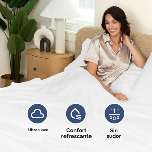 Miniatura 4 de Juego de sábanas Split King de 7 piezas, incluye 4 fundas de almohada, sábanas divididas King, ropa de cama suave de lujo de hotel, refrescante