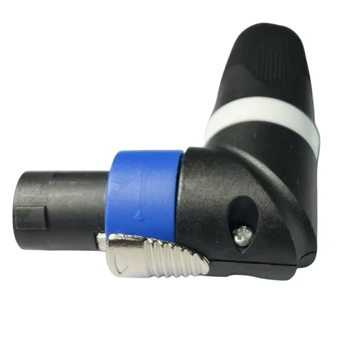 Miniatura 8 de CESS Conectores adaptador de cable Speakon en ángulo recto de codo, 4 polos en forma de L de alta carga para altavoz, bloqueo giratorio compatible