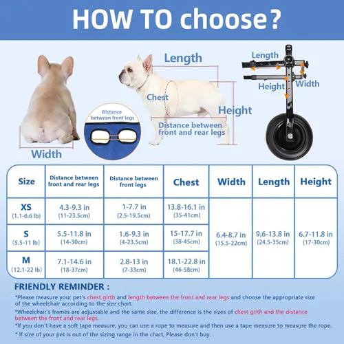 Miniatura 4 de Silla de ruedas para perros pequeños para patas traseras, perro estable, carrito para patas traseras discapacitadas, silla de ruedas ajustable
