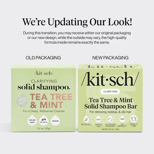 Miniatura 2 de Kitsch Tea Tree & Mint Clarifying Shampoo and Shave Bar, Champú anticaspa para hombres y mujeres, sin plástico, sin sulfato. Champú para el cabello