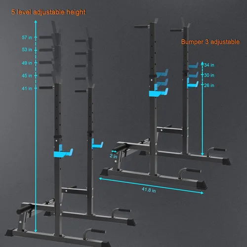 Miniatura 4 de JX FITNESS Estante para sentadillas, estante de barra, estante de prensa de banco push up multifunción levantamiento de pesas gimnasio/gimnasio