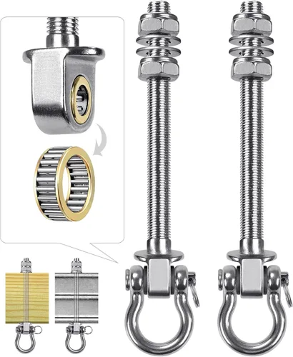 Miniatura 11 de Dolibest Perchas de columpio con rodamiento, paquete de 4 ganchos de acero inoxidable 304 para vigas de madera y metal, ideal para colgar hamacas, 4