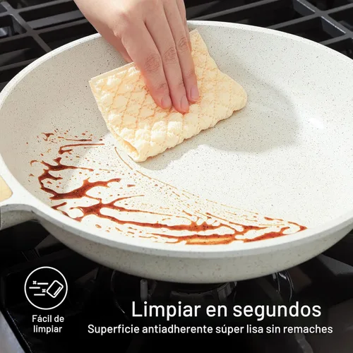 Miniatura 4 de SENSARTE Sartén de cerámica antiadherente para freír, sartén para tortilla de 11 pulgadas, sartén saludable no tóxica compatible con inducción