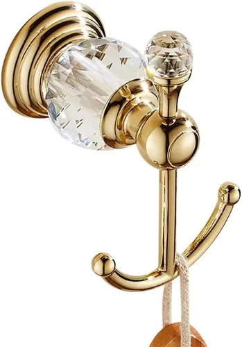 Miniatura 3 de WINCASE Accesorios de baño de oro, Conjunto de barra de toalla de cristal ajustable, juego de hardware dorado para toallas de mano, anillo, soporte