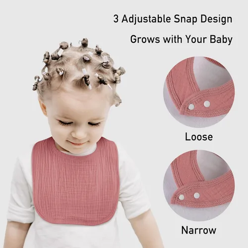 Miniatura 5 de Baberos de muselina para babeo de bebé para niños y niñas unisex, paquete de 6 baberos de algodón suave para dentición y babeo, regalos esenciales
