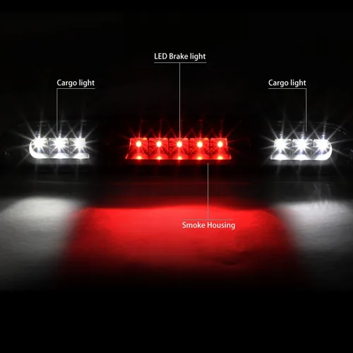 Miniatura 2 de DNA MOTORING 3BL-F15015-LED-BK-SM - Tercera luz de freno LED de montaje alto con carcasa negra [compatible con Ford F150 15-20 / 17-20 F250-F550 SD]