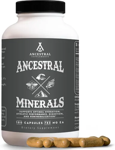 Ancestral Supplements Minerales y electrolitos con magnesio, potasio, sodio, apoya la hidratación óptima, la salud inmunológica, el rendimiento