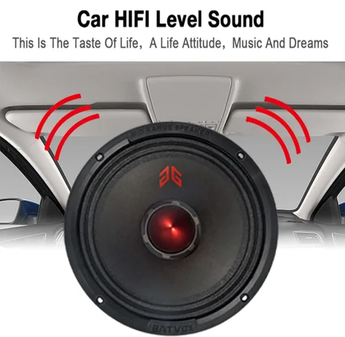 Miniatura 6 de MX80E2 - Altavoz de rango medio de 8 pulgadas, bala roja, 640 W máximo, 4 ohmios, altavoces de puerta de audio de alta calidad para coche o camión