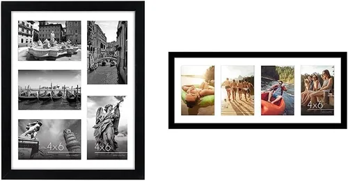 Americanflat Marcos de fotos de collage de 11 x 14 y 8 x 20 pulgadas en color negro