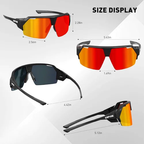 Miniatura 6 de KAPVOE Gafas de sol polarizadas de ciclismo gafas deportivas UV400 protección hombres mujeres gafas de bicicleta