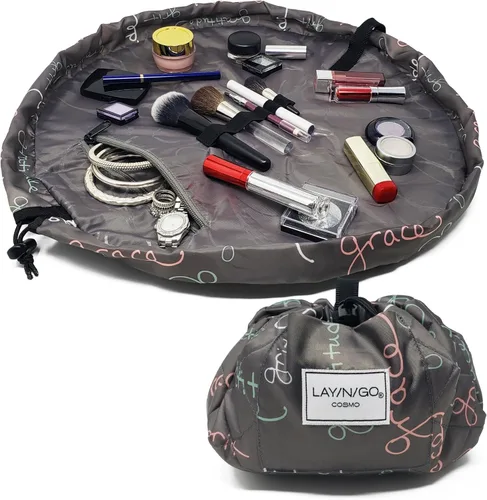 Miniatura 24 de Lay-n-Go Cosmo Layflat - Organizador de cosméticos y maquillaje con cordón y bolsillo con cremallera, bucles para cepillos y más, se ajusta