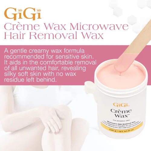 Miniatura 2 de GiGi Cera Crème Wax para depilación con microondas para cara y cuerpo, fórmula de cera suave y gentil para cabello fino a grueso, depilación en Cera