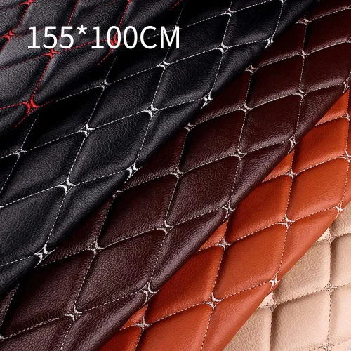 Miniatura 5 de Surakey Tela acolchada para coche con tapicería de respaldo de esponja de cuero de PVC suave tapicería de respaldo de espuma para moto barco 61.0 in