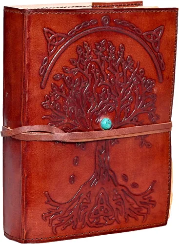 Miniatura 2 de Diario de cuero en blanco libro de hechizos de sombras con cierre de cerradura, cuaderno vintage encuadernado brujería Wicca Grimorio Bruja cuaderno