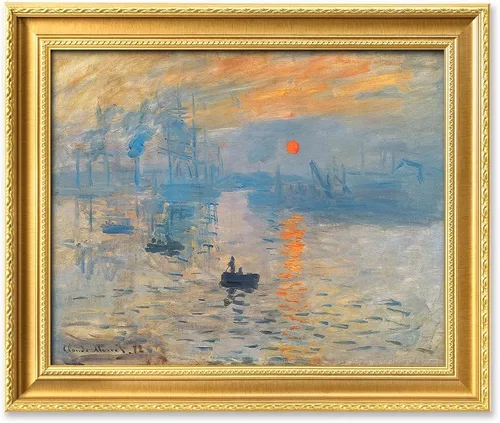 Miniatura 160 de IPIC - Reproducción artística de los lirios de agua de Claude Monet 1906, impresiones giclée coinciden con el marco dorado clásico, arte de pared