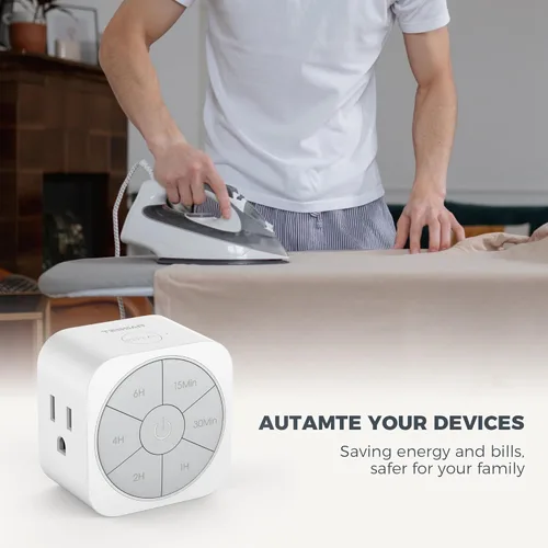 Miniatura 6 de Paquete de 1 enchufe temporizador para interiores, temporizadores de cuenta regresiva para enchufes eléctricos de hasta 6H para luces, plancha