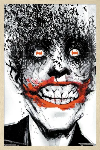 Miniatura 7 de Trends International DC Comics - Póster de pared de The Joker - Murciélagos, 14.725 x 22.375 pulgadas, versión enmarcada de madera de granero
