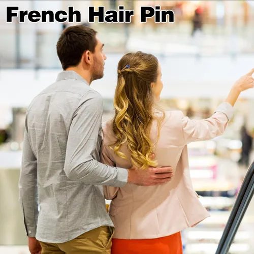 Miniatura 4 de 6 horquillas de pelo francesas en U para mujer, de metal para moño en forma de U, pasador de torsión francés dorado y azul grueso, fino, accesorios