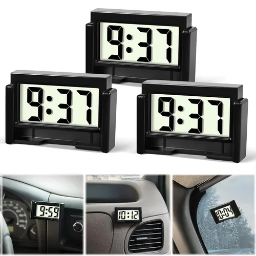 Miniatura 10 de Betus Reloj digital para tablero de instrumentos de automóvil, reloj adhesivo para vehículos con pantalla jumbo de hora y día