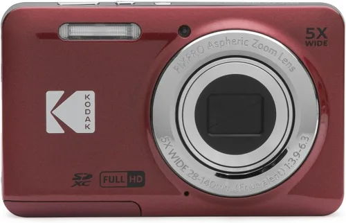 Miniatura 7 de Kodak PIXPRO FZ55 - Cámara digital (rojo) + Tarjeta de memoria de 32GB + Estuche para cámara Point and Shoot + Monopié extensible + Lápiz limpiador