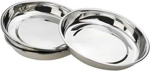 Miniatura 3 de Kekow Plato llano de acero inoxidable, platos redondos grandes, 10 pulgadas, paquete de 4